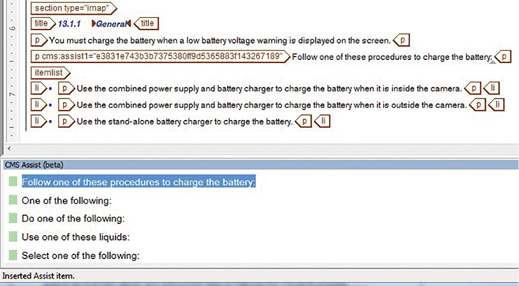 Figure 3. The Last Paragraph before the Itemized List Replaced by the Selected Segment