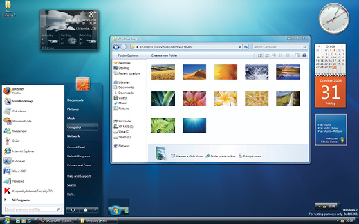 Figure 3. Skeuomorphic design: Windows 7 desktop