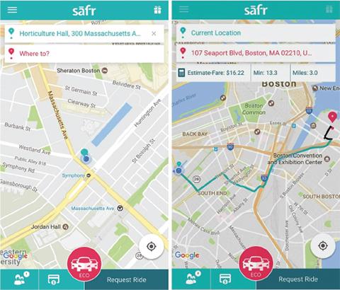 Screen with Safr interface